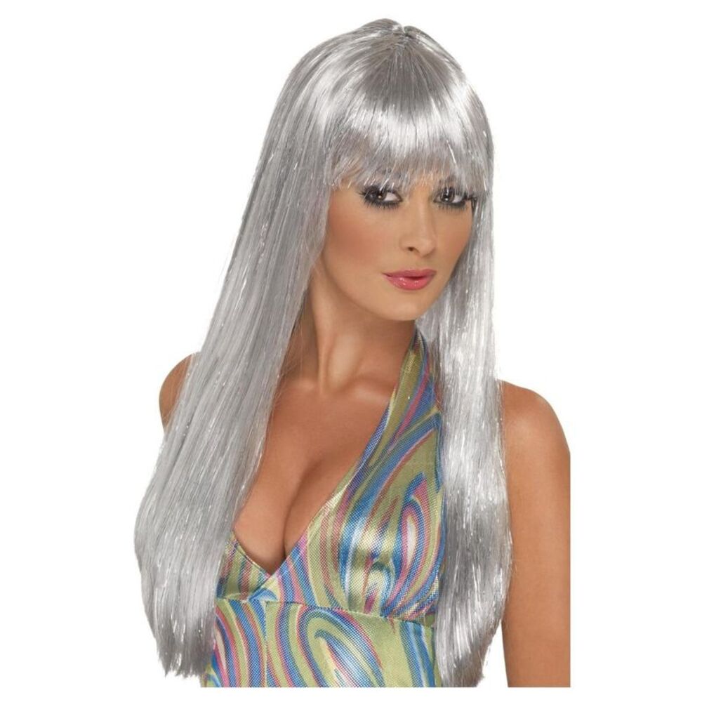Smiffys Womens/Ladies Disco Glitter Wig / Silver